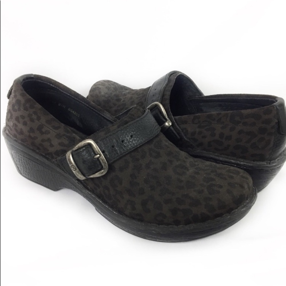 Born suede leopard loafers